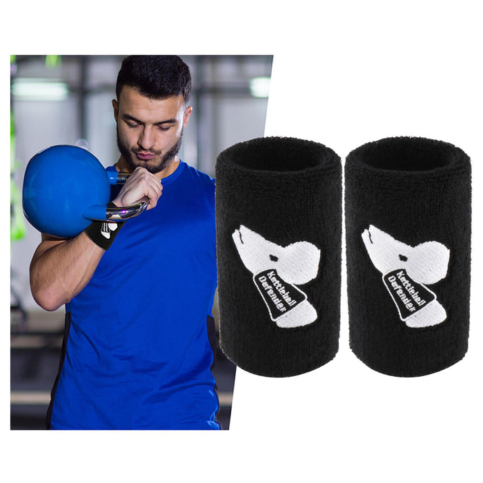 2x Kettlebell Wrist Guards Wrist Brace for Men Women Weight Lifting Black