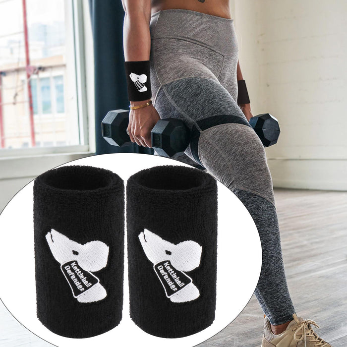 2x Kettlebell Wrist Guards Wrist Brace for Men Women Weight Lifting Black