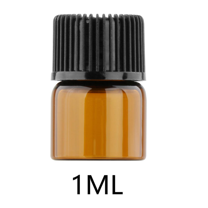 100Pcs Amber Mini Glass Bottle Empty for Essential Oil Aromatherapy Perfume