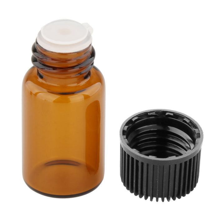 100Pcs Amber Mini Glass Bottle Empty for Essential Oil Aromatherapy Perfume