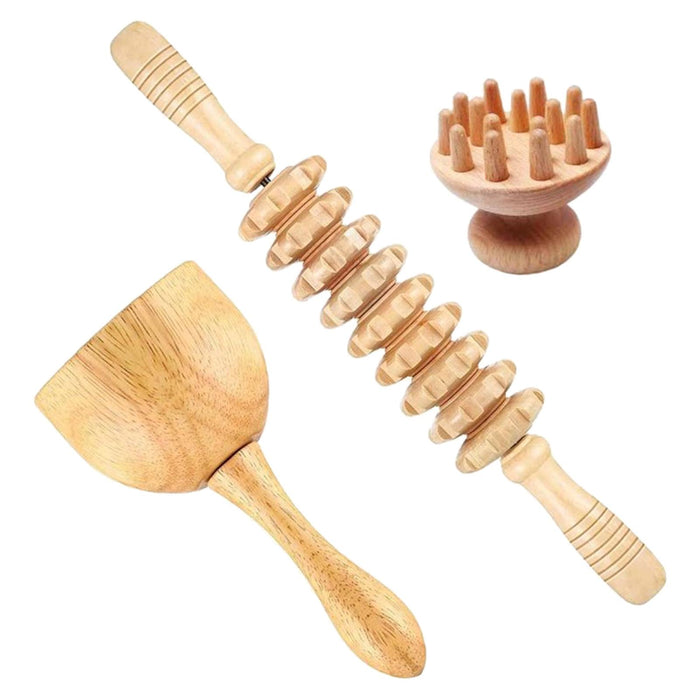 3Pcs Massage Tools Lymphatic Drainage Wood for Full Body Use Arms Neck