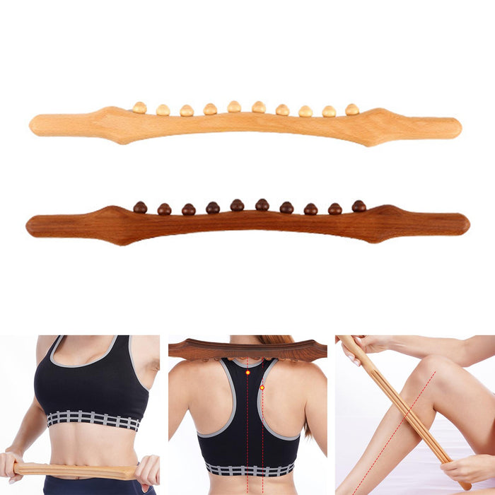 Wooden Gua Sha Massage Stick Relieve Sore Muscles Relaxing  Carbonized