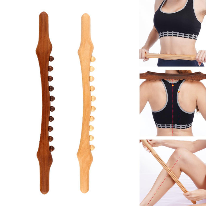 Wooden Gua Sha Massage Stick Relieve Sore Muscles Relaxing  Carbonized