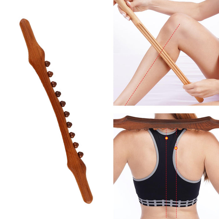 Wooden Gua Sha Massage Stick Relieve Sore Muscles Relaxing  Carbonized