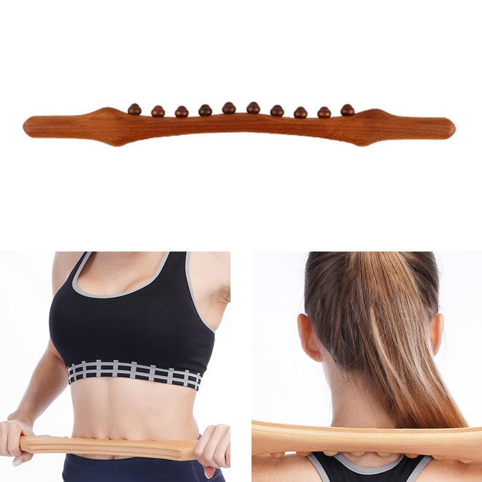 Wooden Gua Sha Massage Stick Relieve Sore Muscles Relaxing  Carbonized