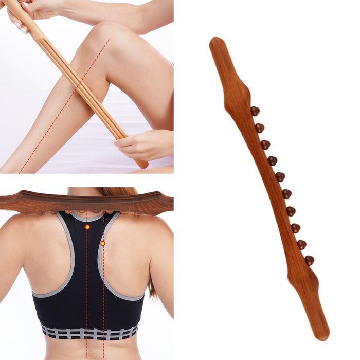 Wooden Gua Sha Massage Stick Relieve Sore Muscles Relaxing  Carbonized