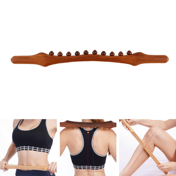 Wooden Gua Sha Massage Stick Relieve Sore Muscles Relaxing  Carbonized