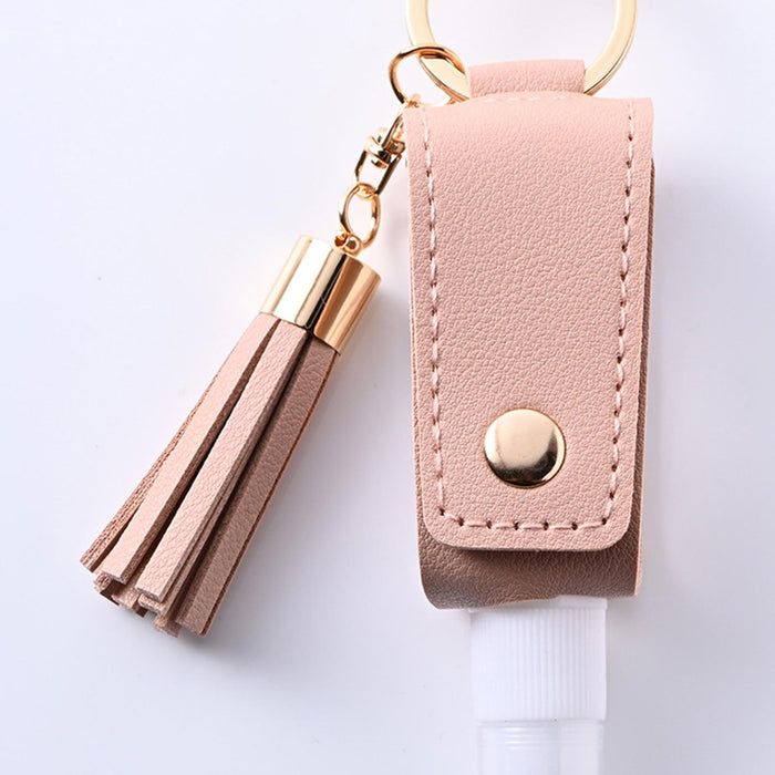 30ml Hand Washing Keychain Refillable Spray Bottle for Shampoo Liquid Pink