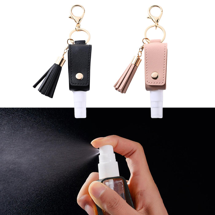 30ml Hand Washing Keychain Refillable Spray Bottle for Shampoo Liquid Pink