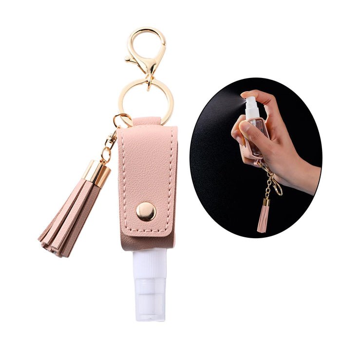 30ml Hand Washing Keychain Refillable Spray Bottle for Shampoo Liquid Pink