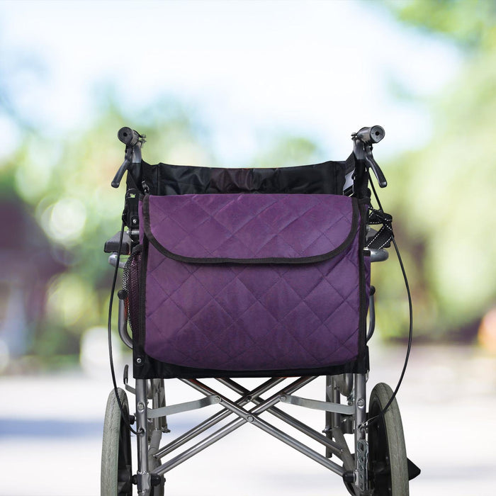 Wheelchair Bag Storage Pouch Tote for Travel Rollator Seniors Purple