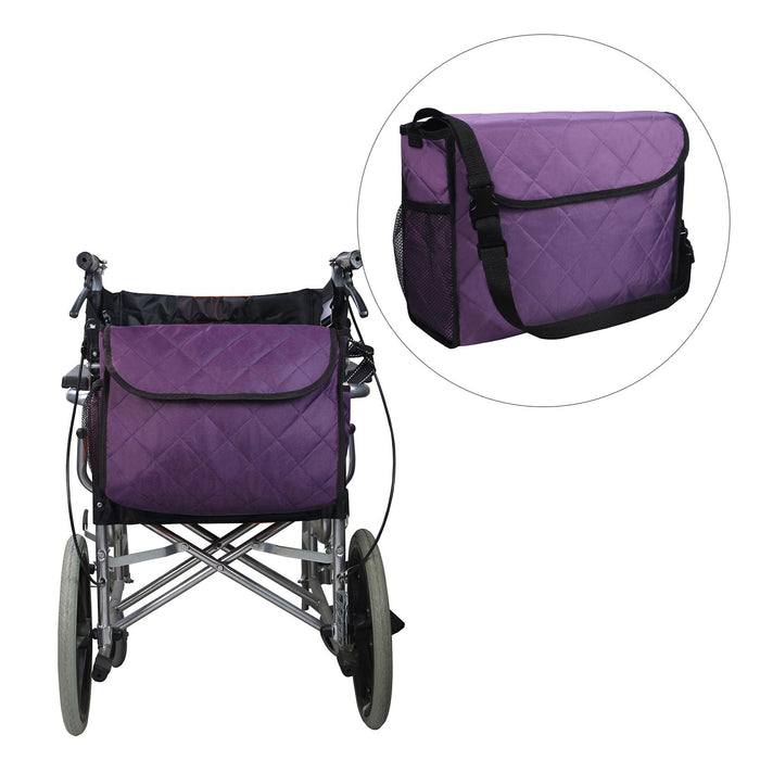 Wheelchair Bag Storage Pouch Tote for Travel Rollator Seniors Purple