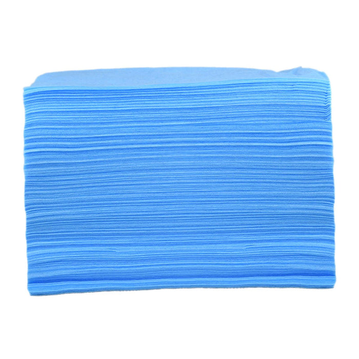 100x Soft Disposable Bed Sheet Waterproof for Salon SPA  Blue with Hole