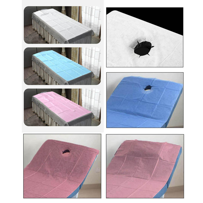 100x Soft Disposable Bed Sheet Waterproof for Salon SPA  Pink no Hole