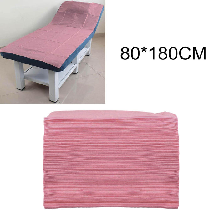 100x Soft Disposable Bed Sheet Waterproof for Salon SPA  Pink no Hole