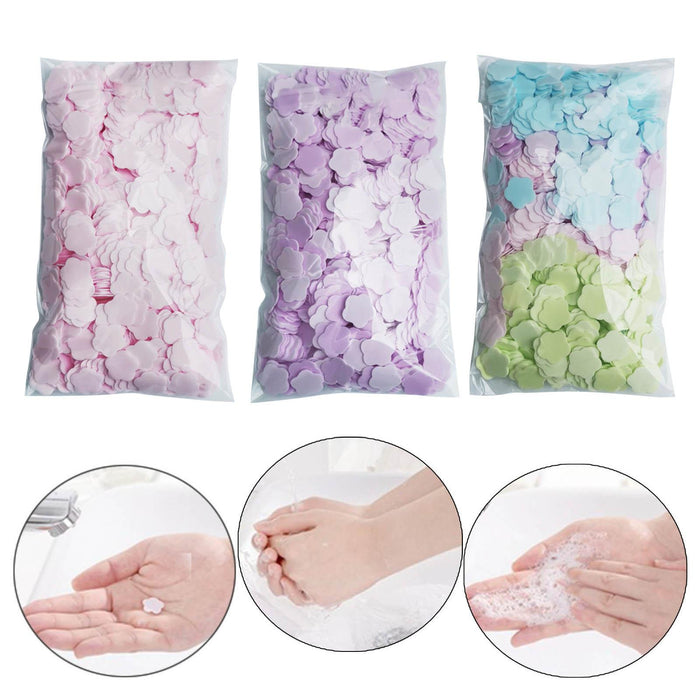 1000x Mini Soap Paper Hand Washing Fast Foaming for Travel Travel Hiking Rose