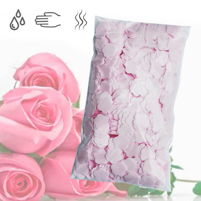 1000x Mini Soap Paper Hand Washing Fast Foaming for Travel Travel Hiking Rose