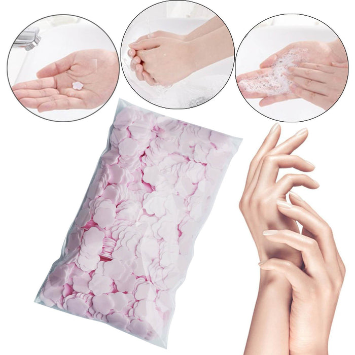 1000x Mini Soap Paper Hand Washing Fast Foaming for Travel Travel Hiking Rose