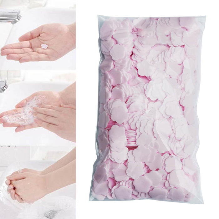 1000x Mini Soap Paper Hand Washing Fast Foaming for Travel Travel Hiking Rose