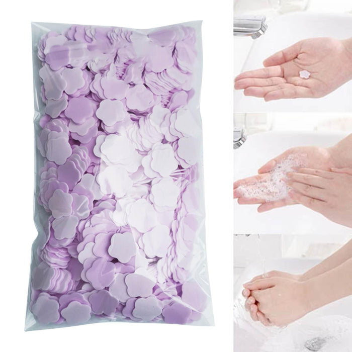 1000x Mini Soap Paper Hand Washing Fast Foaming for Travel Travel Hiking Lavender