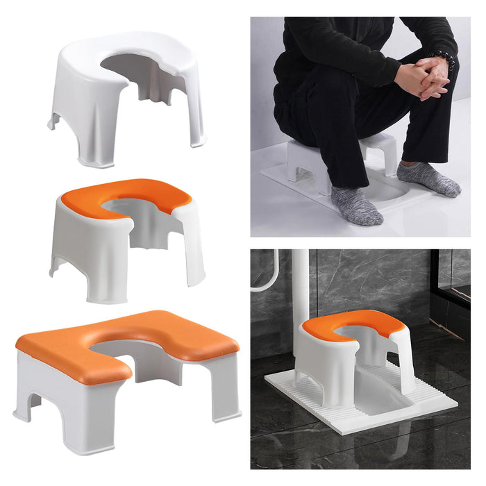 Squatting Toilet Stool Moveable Non Slip for Children Adults L no Cushion