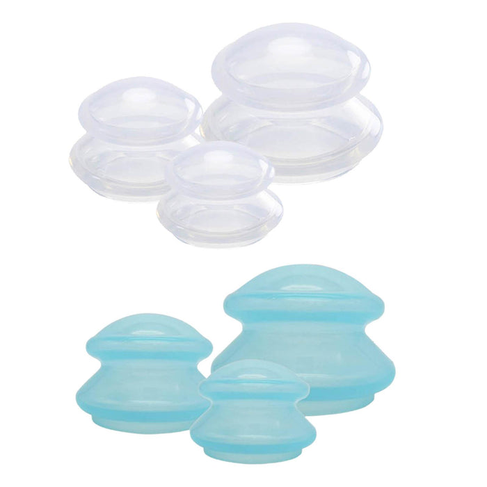 3x Silicone Cupping Set Vacuum Cupping Cup for Shoulder Arm Body Massage Clear