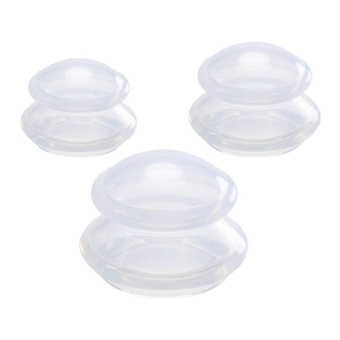 3x Silicone Cupping Set Vacuum Cupping Cup for Shoulder Arm Body Massage Clear