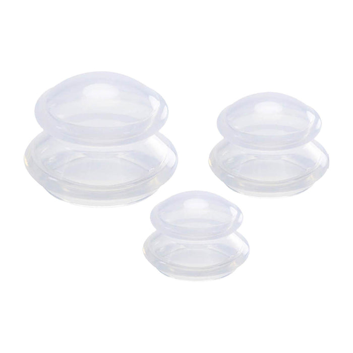 3x Silicone Cupping Set Vacuum Cupping Cup for Shoulder Arm Body Massage Clear