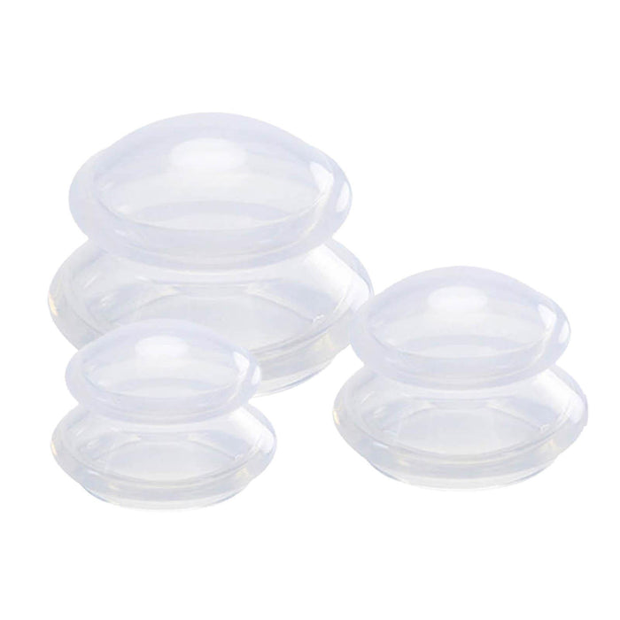 3x Silicone Cupping Set Vacuum Cupping Cup for Shoulder Arm Body Massage Clear