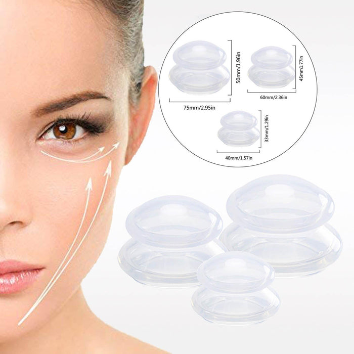 3x Silicone Cupping Set Vacuum Cupping Cup for Shoulder Arm Body Massage Clear