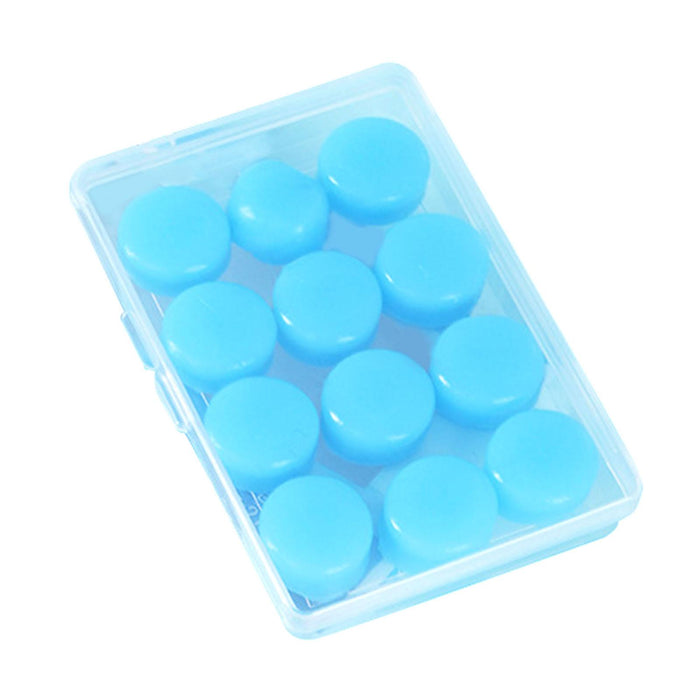 Set of 12 Silicone Noise Cancelling Earplugs 27dB Snr Moldable Soft Blue