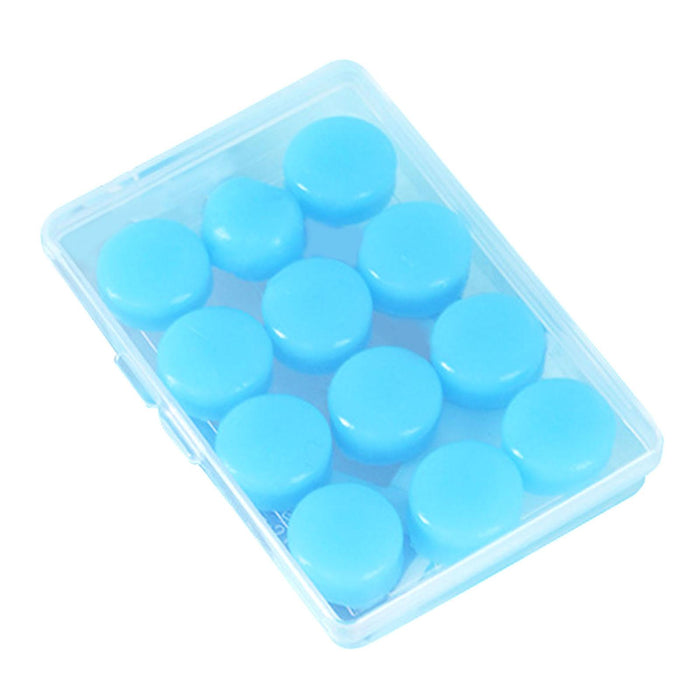 Set of 12 Silicone Noise Cancelling Earplugs 27dB Snr Moldable Soft Blue