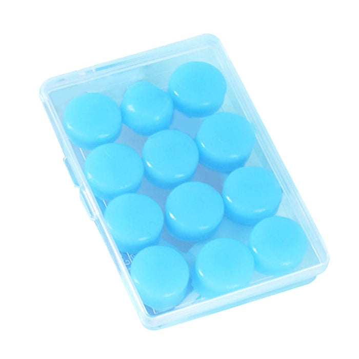 Set of 12 Silicone Noise Cancelling Earplugs 27dB Snr Moldable Soft Blue