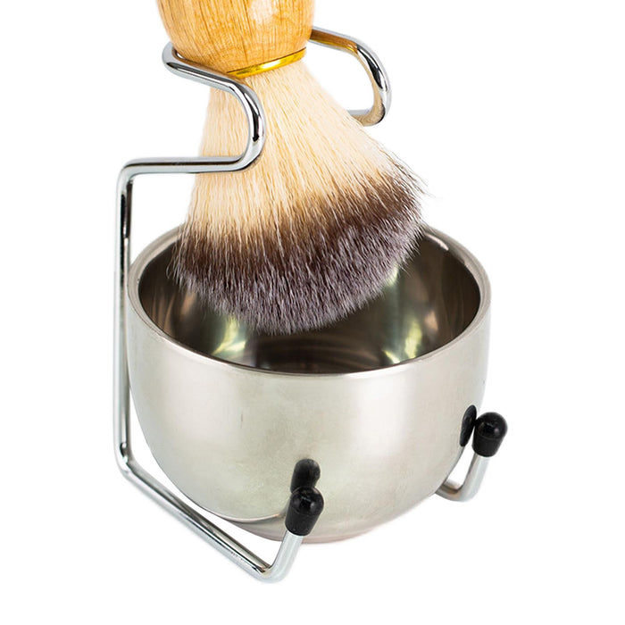 Stainless Steel Shaving Stand with Bowl and Brush High Performance Universal