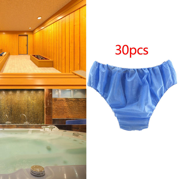 30x Disposable Panties Breathable Adjustable for SPA Women Men Blue