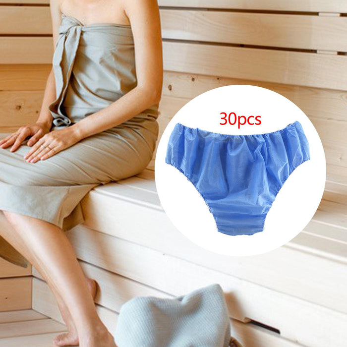 30x Disposable Panties Breathable Adjustable for SPA Women Men Blue