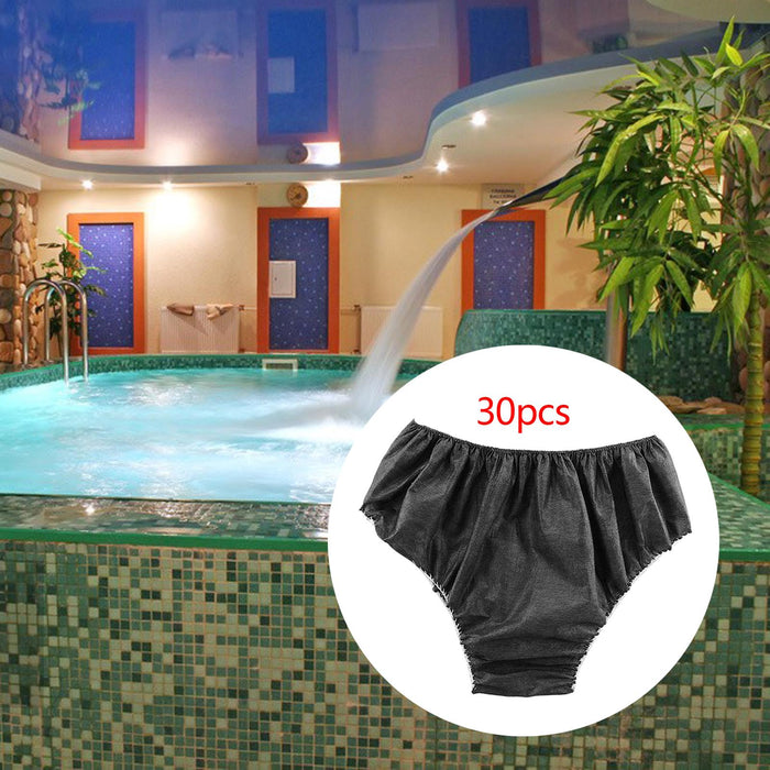 30x Disposable Panties Breathable Adjustable for SPA Women Men Black