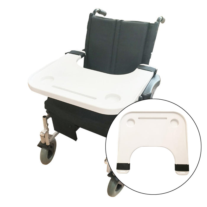 Wheelchair Tray Double Cup Holder Easy to Install and Remove White