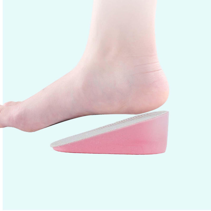 2 Pieces Height Increase Insoles Heel Cushion Pads Men Women Pink Gray 4.5cm