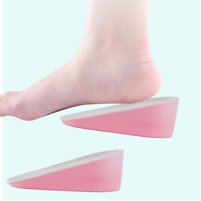 2 Pieces Height Increase Insoles Heel Cushion Pads Men Women Pink Gray 4.5cm