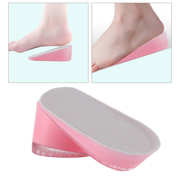 2 Pieces Height Increase Insoles Heel Cushion Pads Men Women Pink Gray 4.5cm