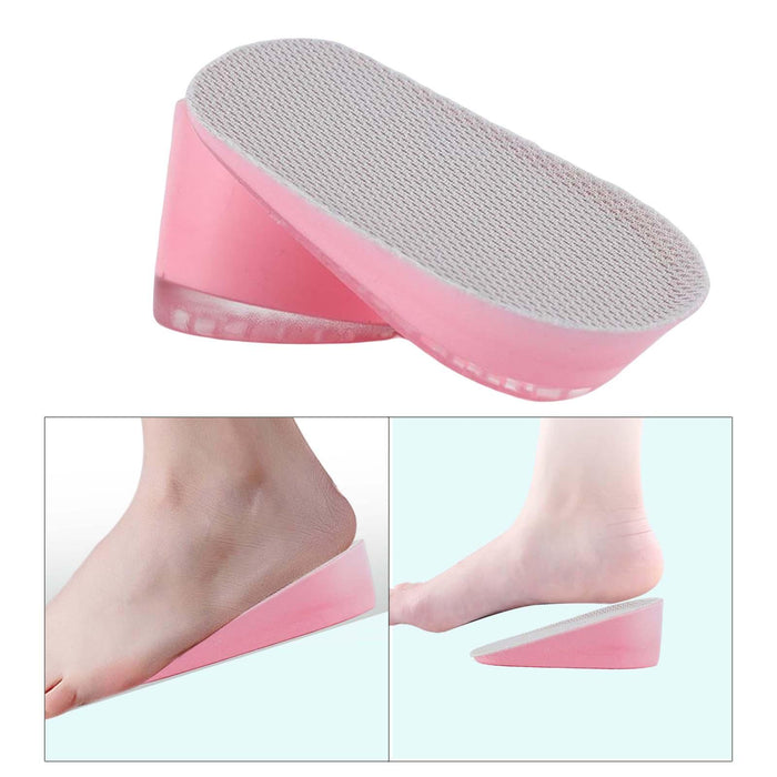 2 Pieces Height Increase Insoles Heel Cushion Pads Men Women Pink Gray 4.5cm