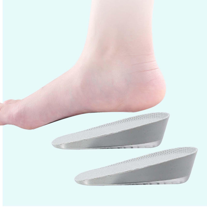 2 Pieces Height Increase Insoles Heel Cushion Pads Men Women Gray 4.5cm