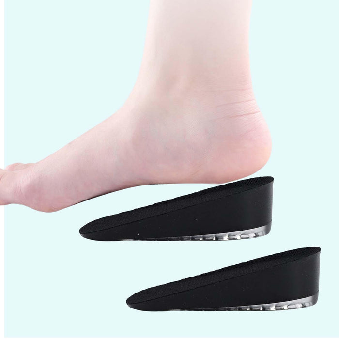 2 Pieces Height Increase Insoles Heel Cushion Pads Men Women Black 3.5cm