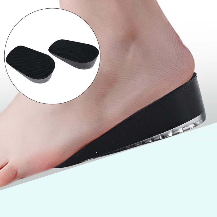 2 Pieces Height Increase Insoles Heel Cushion Pads Men Women Black 3.5cm