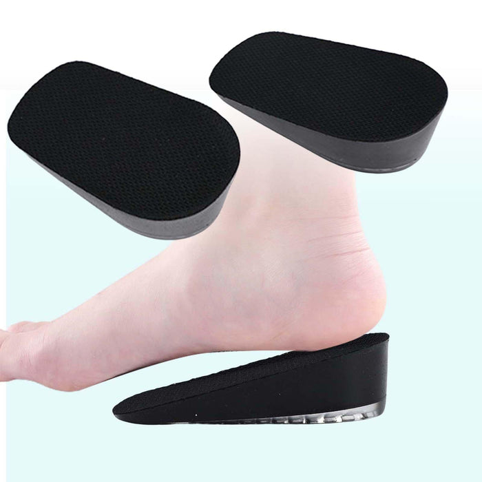 2 Pieces Height Increase Insoles Heel Cushion Pads Men Women Black 3.5cm