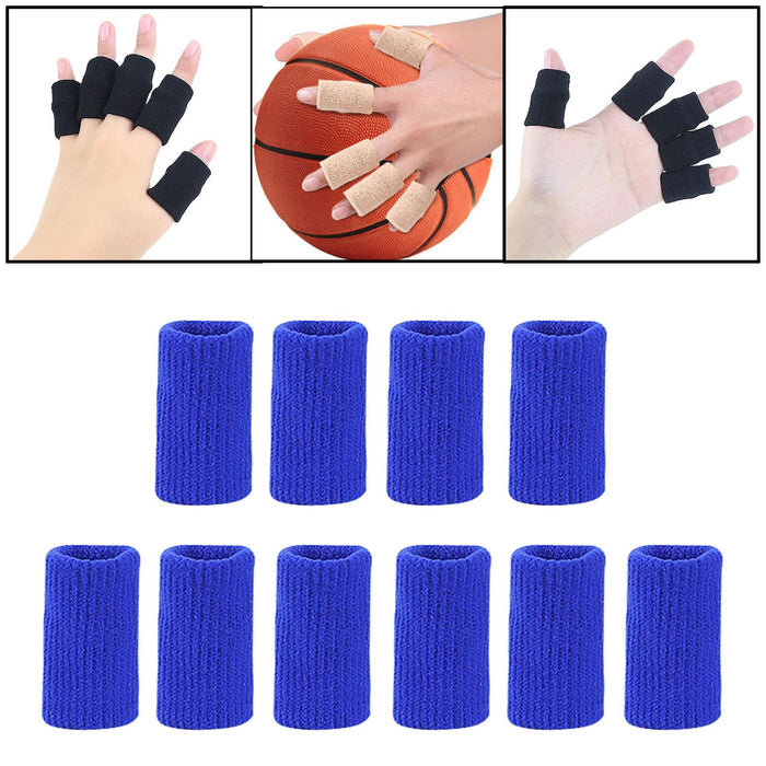 10Pcs Finger Protector Elastic Comfortable for Baseball Badminton Cycling Blue