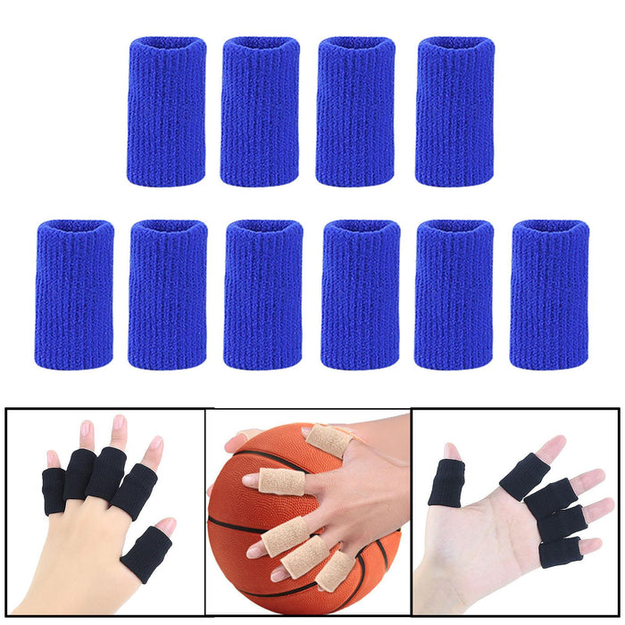 10Pcs Finger Protector Elastic Comfortable for Baseball Badminton Cycling Blue