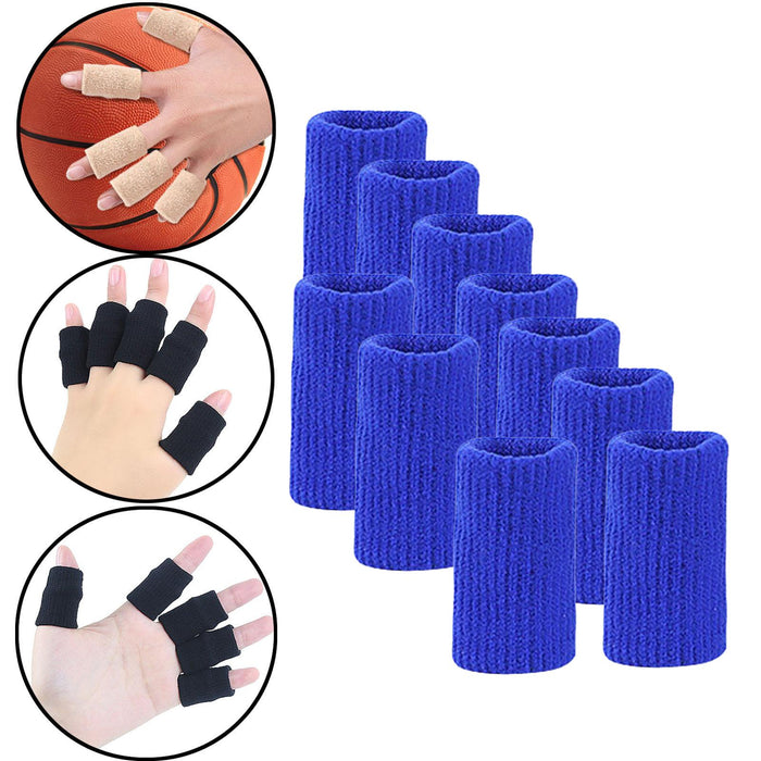 10Pcs Finger Protector Elastic Comfortable for Baseball Badminton Cycling Blue