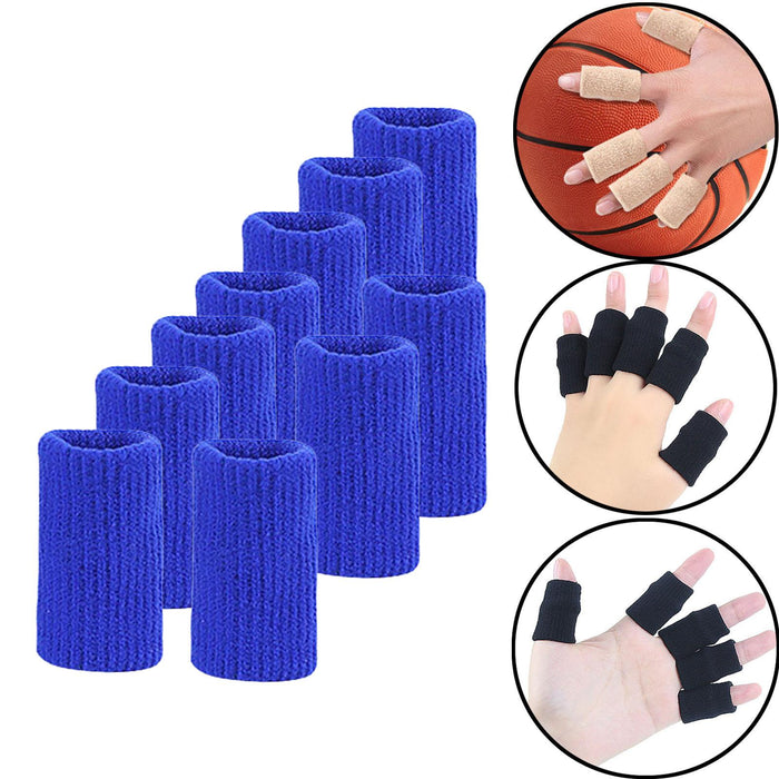 10Pcs Finger Protector Elastic Comfortable for Baseball Badminton Cycling Blue